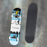 Comic Flash Pop Art Style Persoonlijk Skateboard<br><div class="desc">Breng het plezier met dit gedurfde pop art skateboard met comic-stijl flash graphics en een speelse moderne vibe. Ideaal voor schaatsers die houden van kleur, sfeer en een vleugje humor. Personaliseer lettertypen, kleuren en tekst om deze zelf te maken. Verken het volledige bijpassende collectie voor meer op strips geïnspireerde design....</div>