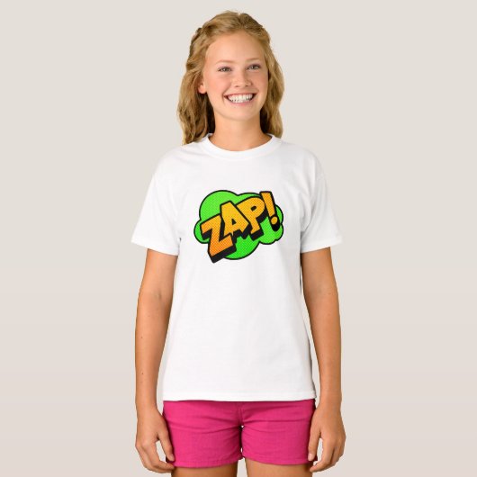 Comic Font Zap T-shirt (Voorkant volledig)