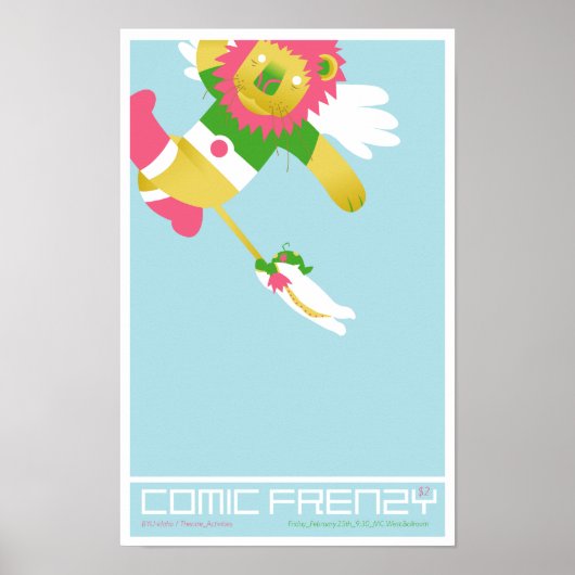 Comic Frenzy Lion Poster (Voorkant)