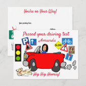 Comic geslaagd voor uw rijtest gepersonaliseerde P Briefkaart (Voorkant / Achterkant)