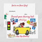 Comic geslaagd voor uw rijtest gepersonaliseerde P Briefkaart (Voorkant / Achterkant)