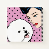 Comic Girl met Bichon Frise-laptop Notitieboek (Achterkant)