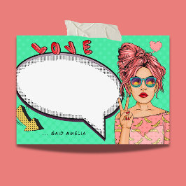 Comic Girl Pop Art Speech Bubble Cool gepersonalis Post-it® Notes