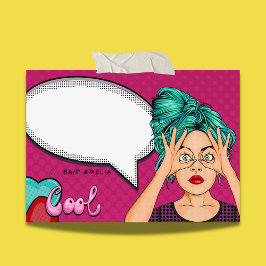 Comic Girl Pop Art Speech Bubble Roze gepersonalis Post-it® Notes