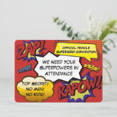 Comic "Girls Night Out" Superheld Parodie Uitnodig Kaart (Staand voorkant)