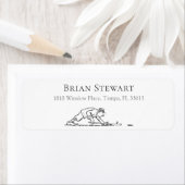 Comic Golfer Custom Golf Retouradres Etiket (Insitu)