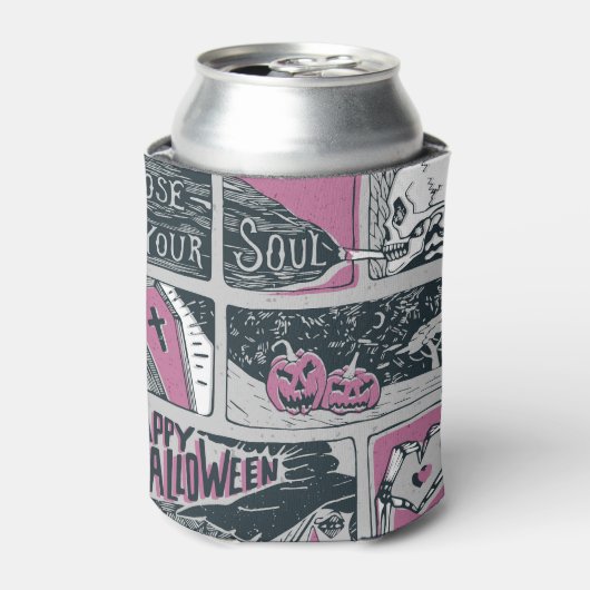 Comic Halloween: leuke illustratie Blikjeskoeler (Blikje Voorkant)