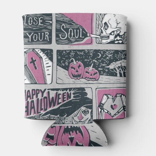 Comic Halloween: leuke illustratie Blikjeskoeler (Achterkant)