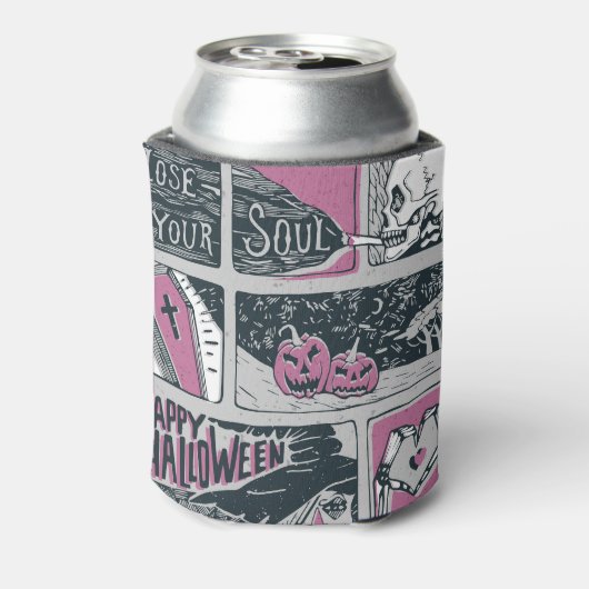 Comic Halloween: leuke illustratie Blikjeskoeler (Blikje Achterkant)