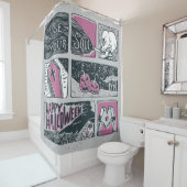 Comic Halloween: leuke illustratie Douchegordijn (In situ)