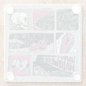 Comic Halloween: leuke illustratie Glazen Onderzetter (Achterkant)