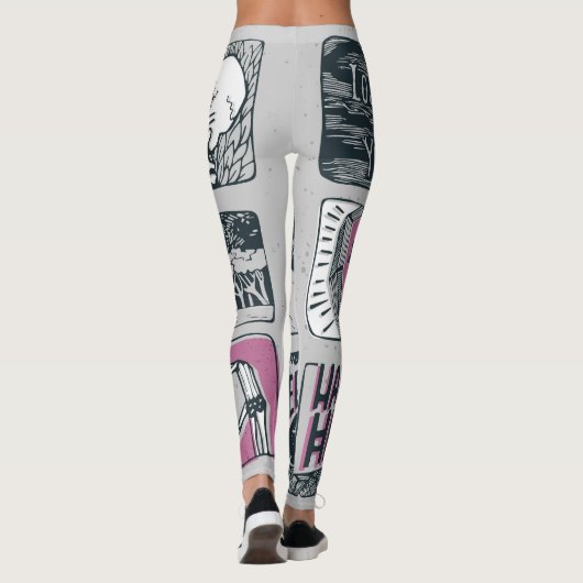 Comic Halloween: leuke illustratie Leggings (Achterkant)