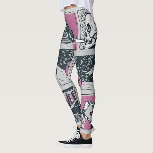 Comic Halloween: leuke illustratie Leggings (Links)