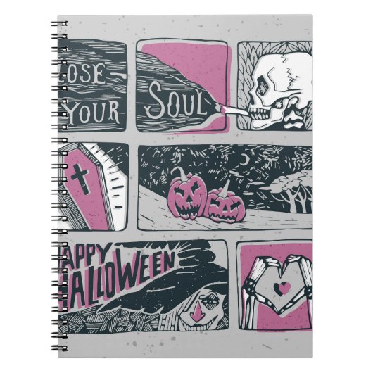 Comic Halloween: leuke illustratie Notitieboek (Voorkant)
