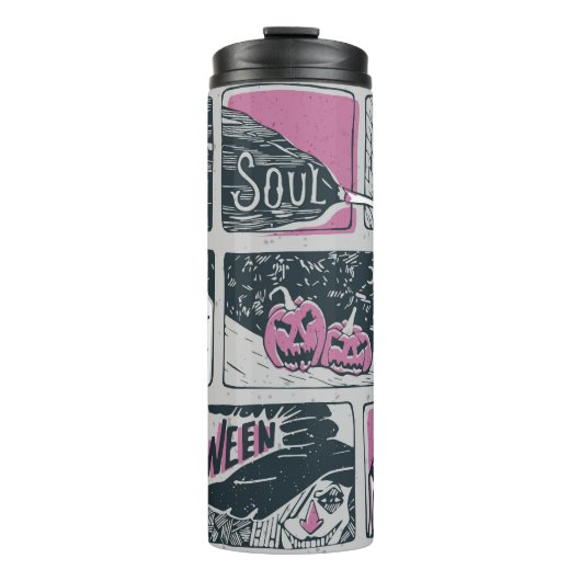 Comic Halloween: leuke illustratie Thermosbeker (Voorkant)