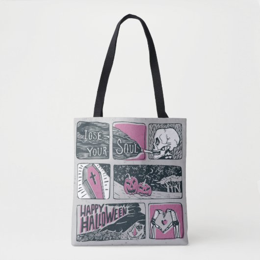 Comic Halloween: leuke illustratie Tote Bag (Voorkant)