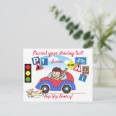 Comic heeft je rijexamen gepersonaliseerd per post briefkaart (Staand voorkant)