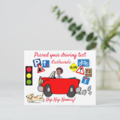 Comic heeft uw rijtest op maat doorstaan briefkaart (Staand voorkant)