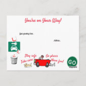 Comic heeft uw rijtest op maat doorstaan briefkaart (Achterkant)