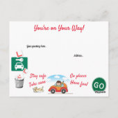 Comic heeft uw rijtest op maat doorstaan briefkaart (Achterkant)