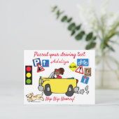 Comic heeft uw rijtest op persoonlijke titel Postc Briefkaart (Staand voorkant)