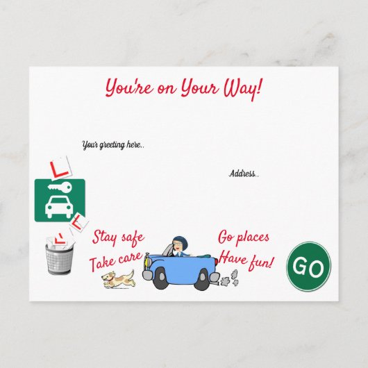 Comic heeft uw rijtest op persoonlijke titel Postc Briefkaart (Achterkant)