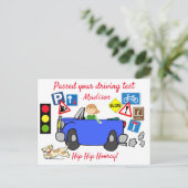 Comic heeft uw rijtest op persoonlijke titel Postc Briefkaart (Staand voorkant)