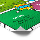Comic helden Docenten Waarderingsweek Itinerarium Poster (Hoek)