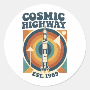 Comic Highway – Leuke Pop Art voor stripfans Ronde Sticker