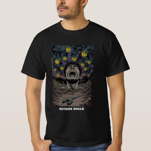 Comic Horror Nightmare Screaming Face Green Smoke T-shirt (Voorkant)