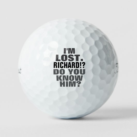 Comic Humorous Lost Golfer naam Golfballen (Voorkant)