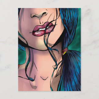 Comic Illustration of a Sexy Girl genaamd Miki Briefkaart