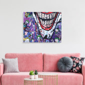 Comic joker Premium Wrapped Canvas (gloss) (Insitu (Woonkamer))