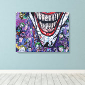 Comic joker Premium Wrapped Canvas (gloss) Afdruk (Insitu (Houten vloer))