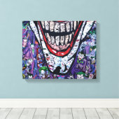 Comic joker Premium Wrapped Canvas (gloss) Afdruk (Insitu (Houten vloer))