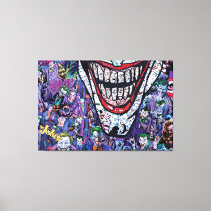 Comic joker Premium Wrapped Canvas (gloss) Afdruk