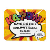 Comic KA-POW Modern Fun Save the Date Magneet (Horizontaal)