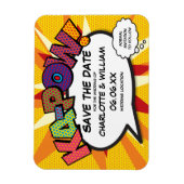 Comic KA-POW Modern Fun Save the Date Magneet (Verticaal)
