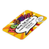Comic KA-POW Modern Fun Save the Date Magneet (Linkerzijde)