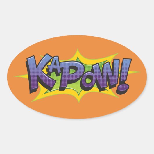 Comic KaPow! Ovale Sticker (Voorkant)
