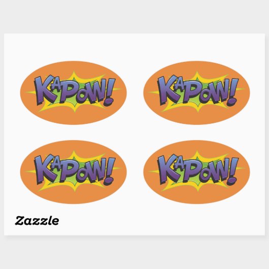 Comic KaPow! Ovale Sticker (Vel)