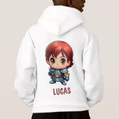 Comic Knight Chibi Character Kids Hoodie (Achterkant)