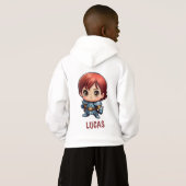 Comic Knight Chibi Karakter Kids Hoodie (Achterkant volledig)