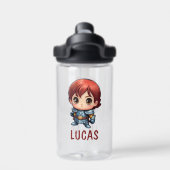 Comic Knight Custom Kids Water Bottle Waterfles (Achterkant)