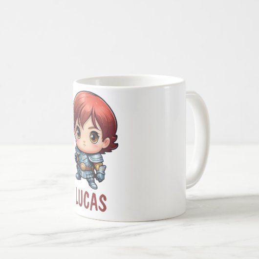Comic Knight Custom Name Kids Mug Koffiemok (Voorkant rechts)