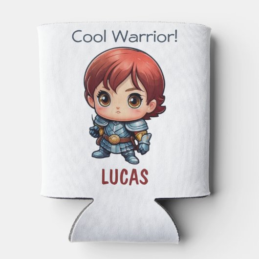 Comic Knight Personalized Kids Party Gift Blikjeskoeler (Achterkant)