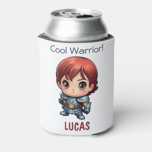 Comic Knight Personalized Kids Party Gift Blikjeskoeler (Blikje Achterkant)