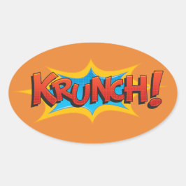 Comic Krunch. Ovale Sticker