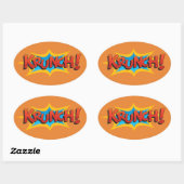 Comic Krunch. Ovale Sticker (Vel)