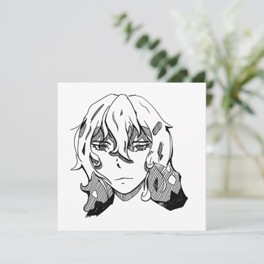 Comic lineart feestdagenkaart (Staand voorkant)